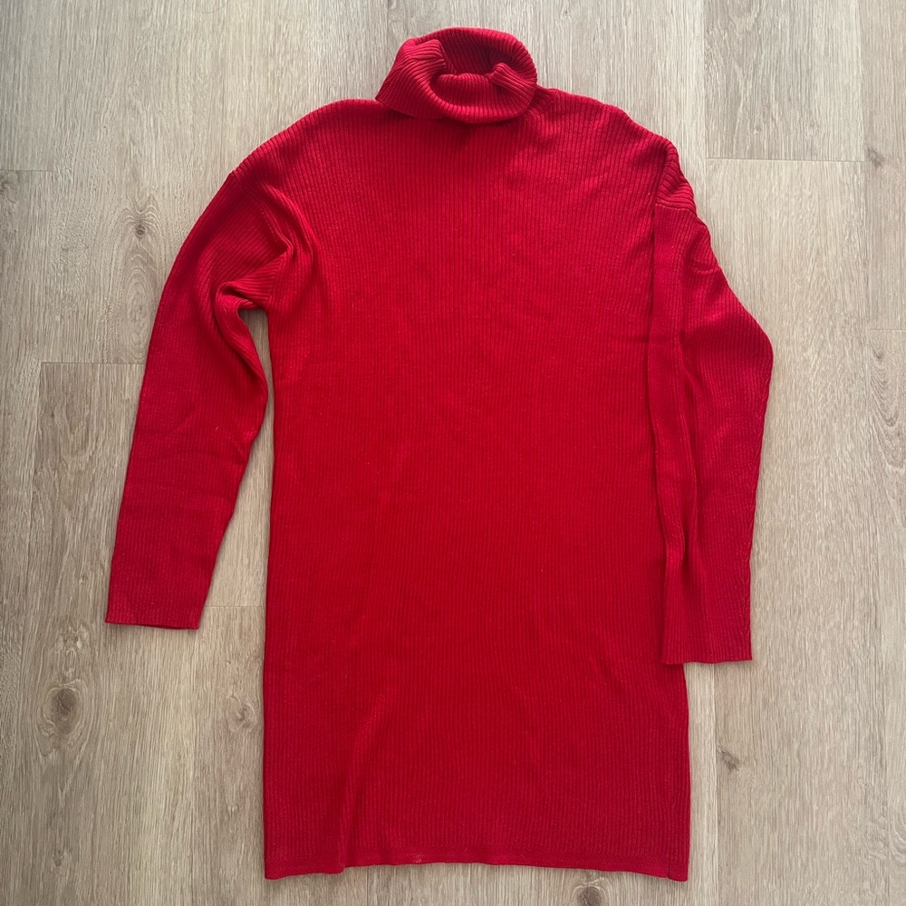 FOREVER 21 Red Turtleneck Sweater Dress